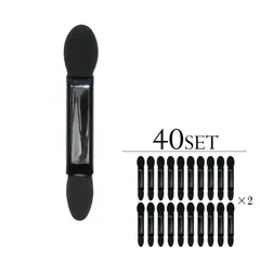 アイシャドウブラシ スポンジ チップ 40本 セット 使い捨て 大容量 アイ メイク チップブラシ メイクブラシ 目 メイク道具 化粧 小物 ブラック レディース