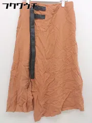 ◇ 自由区 ジユウク バックジップ スリット ラップ風 膝下丈 フレア スカート サイズ38 オレンジ レディース  【中古】 【1112020004193】のサムネイル