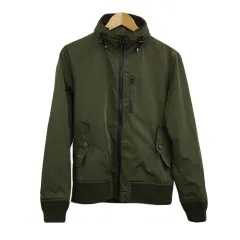 ビームスハート BEAMS HEART ジャケット ブルゾン ジャンパー フード ジップアップ 無地 長袖 S 緑 グリーン