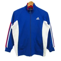 アディダス ジャージ トラックジャケット クライマ365 スポーツ アウター キッズ 男の子用 150サイズ ブルー×ホワイト adidas 【中古】