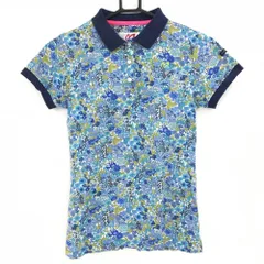 マスターバニー 半袖ポロシャツ ライトブルー×ネイビー 花柄 レディース 1(M) ゴルフウェア MASTER BUNNY EDITION