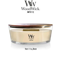 WoodWick(ウッドウィック)アロマキャンドル 【ブランド箱なし】 ハースウィック バニラビーン アンバー スウィート 燃焼音 ギフト Vanilla Bean NW76112