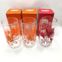 ※沖縄・離島は要相談　Meiji　明治　グラス　箱入り　昭和レトロ　コップ３個　アデリア(石塚硝子)　新品　未使用