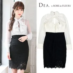 【DEA. by ROBE de FLEURS / ディアバイローブドフルール】ブラウスデザイン×バイカラータイトミニドレス