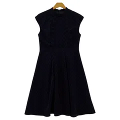 anatelier  アナトリエ ドット柄 ノースリーブワンピース size36/ネイビー×レッド