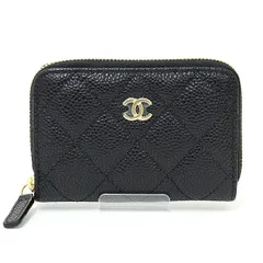 シャネル CHANEL クラシック ジップ コインパース コインケース グレインド カーフスキン AP0216 ブラック ゴールド金具 未使用品