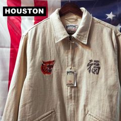 HOUSTON ヒューストン 新品 ベトシャン ベトナム ジャケット L 虎 地図 刺繍 ジップアップ ホワイト 白 10616