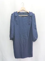 ◇ ◎●未使用● ⊇ UNIVERVAL MUSE ユニバーバル ミューズ 長袖 ミニ丈 ワンピース サイズ2 ネイビー系 レディース E  【1503060007464】