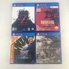 ÷PS4 ソフトまとめ売り モンスターハンターワールド バイオハザード7 WORLD WAR Z 地球防衛軍5【ゲームソフト】【2】