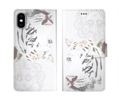 [iPhone13 Mini] iPhone16 케이스 스칼라 스마트폰 케이스 수첩형 iPhone16 Pro 케이스 아이폰 16 15 14 13 12 11 스마트폰 커버 전 기종 대응 수첩 ScoLar 화이트 타이거 호랑이 스카라코 동물인가