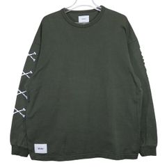 WTAPS ダブルタップス 22AW LXLXW/LS/COTTON 222ATDT-CSM12 LONG LIVE WTAPS クロスボーン ロングスリーブ コットン Ｔシャツ オリーブドラブ ロンT カットソー 長袖 サイズ02(M) julz