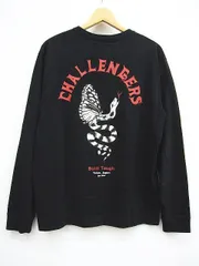 CHALLENGER チャレンジャー ロンT 黒 プリント Tシャツ 長袖 メンズ Lサイズ 蛇 蝶 CHALLENGERS Built Tough M0002-0619-1