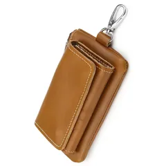 [V.W.V＆others] キーケース スマートキー対応 スマートキーケース メンズ レディース 小銭入れ カード入れ 6連キ－ 車 本革 カラビナ フック (キャラメル) [キャラメル]