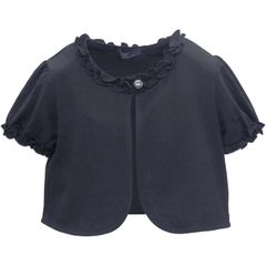 [ごきげんめいと] 半袖 ボレロ カーディガン 子供服 子供 女の子 キッズ カーデ ジャケット フォーマル 入学式 発表会 パーティー 七五三 慶弔 半袖 白 黒 紺 100 110 120 130 1125