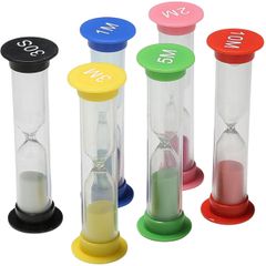 【迅速発送】HINH 砂時計 プラスチック 砂時計タイマー カラフルな砂時計 砂時計タイマー 勉強 料理 フィットネス 30秒 1分 2分 3分 5分 10分(6個セット)
