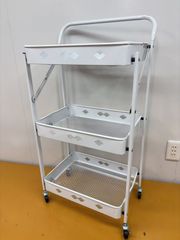 早い者勝ち🌟1点しかございません❗折り畳みキッチンワゴン　　ZWJ02  ホワイト　　送料無料(※一部地域除きます)