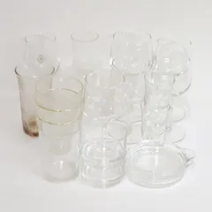 ガラス製・片口・小皿・グラス・ワイングラス・フラスコ型・ピッチャー・まとめ売り・18点セット・No.200421-034・梱包サイズ80