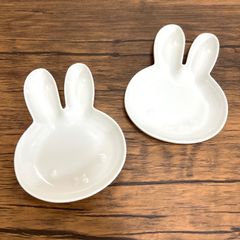 ミッフィー ダイカットプレート S ホワイト 2枚セット ディックブルーナ Miffy White Plate