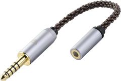 okcsc AC8G 変換ケーブル イヤホンジャック 4.4mm オス- 3.5mm メス 8芯 OFC 金メッキ イヤホン・ヘッドホン、アンプ、オーディオプレーヤー等に適用( 4.4mmオス-3.5mmメス)