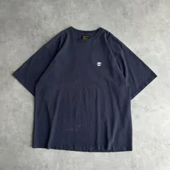 90s〜00s/Timberland/ティンバーランド/半袖Tシャツ/USA製/アメリカ製/ワンポイントロゴプリント/背面プリント/地図/ネイビー/紺/L/jmaple
