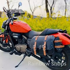 【新品未使用】サイドバッグ  バイク用品 アウトドア アウトドア用品 ツーリング バイクサイド★バッグ★PU シートバッグ ブラック ツーリング ストリート 旅行 サイクリングcp89
