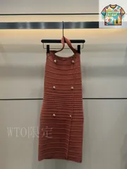 【今日特価】Balmain バルマン クラシックネックレスタイプ抹胸ワンピース-1