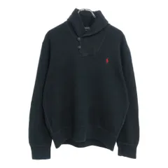 Polo by Ralph Lauren ポロ ラルフローレン ショールカラー コットン ニット セーター ブラック(メンズ M)中古 古着 U7410