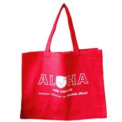 LION COFFEE　ALOHA　ライオンコーヒー　ロゴトートバッグ　Ｌ　ショルダーバッグ　レッド　赤