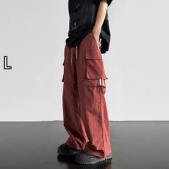 GRANCY グランシー ボタンレイヤードデザインナイロンパンツ M ピンク GRANCY】Button Layered Design Nylon Pants / ボタンレイヤード