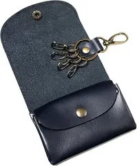 本革幸房 キーケース メンズ レザーソムリエ監修／整理収納アドバイザー監修 キーホルダー 小銭入れ レディース ダークネイビー( (6)ダークネイビー)