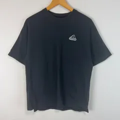 adidas アディダス Tシャツ 半袖 クルーネック パフォーマンスロゴ ワンポイントロゴ ロゴ刺繍  ブラック Mサイズ メンズ 古着 ストリート