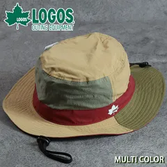 【大きいサイズもあり】LOGOS サファリハット メンズ レディース NEK パッチワーク アドベンチャーハット サファリハット 帽子 アウトドア 超軽量 バケットハット ヒモつき お洒落 ブランド 7987083 LS3Q600Q (マルチD-ベージュ)