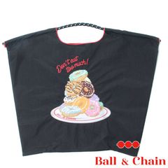 【正規品】 ボールアンドチェーン (ドットドーナツ / ブラック) Lサイズ  トートバッグ ピクセル ドーナッツ