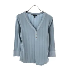 ローレン ラルフローレン 7分袖 Vネック カットソー S ブルー系 LAUREN RALPH LAUREN レディース 古着 【240416】 メール便可