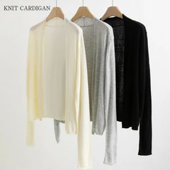 カーディガン 長袖 レディース カーデ 夏 トップス カジュアル 無地 シンプル 薄手 冷房対策 ボレロ 日焼け止め おしゃれ エレガント zzr063053363ad2