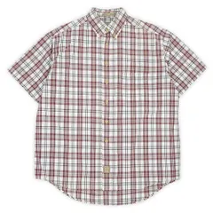 アロー KHAKI'S by ARROW 90s 90年代 S/S ボタンダウンシャツ BD BIG OXFORD 半袖 USA ヴィンテージ アメリカ 古着 メンズ シャツ バーガンディー系 チェック柄 M【中古】