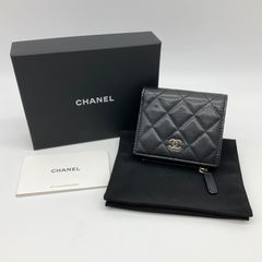 CHANEL シャネル マトラッセ キャビアスキン ミニ財布 二つ折り財布 コンパクトウォレット ブラック ゴールド金具 レザー【中古】SAランク　3_79