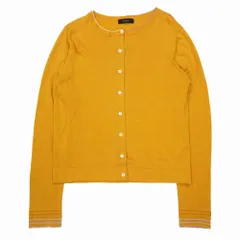 Paul Smith BLACK ポールスミス ストライプ 配色 ニット カーディガン ジャケット 薄手 シルク混 M イエロー レディース 【中古】