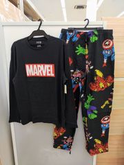 【未使用】【サイズは商品説明参照】[Amazon Essentials] MARVEL(マーベル) ルームウェア上下セット　長袖　パジャマ　メンズ　表記サイズS 　 Y-256