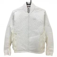 【美品】アディダス ジャケット 白 キルティング 身頃裏起毛 レディース L ゴルフウェア adidas