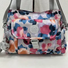 4761　KIPLING キプリング　2way　ショルダーバッグ　トートバッグ　ショルダーバッグ　ハンドバッグ　チャーム付き　モンキー　ゴリラ　レディース　ライトグレー　花柄系　迷彩　フロントポケット　ポケット多数　軽量　カジュアル　シンプル