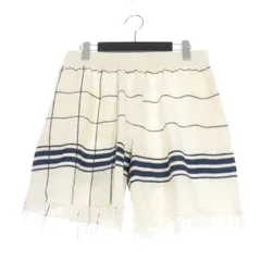 メゾンマルジェラ Maison Margiela 22SS フリンジ ニットショートパンツ ショーツ M オフホワイト/ブルー 青 白 S50MU0058 国内正規のサムネイル
