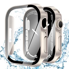 【在庫処分】ガラスフィルム 一体型 ケース ケース 日本旭硝子材 アップルウォッチ 3D直角エッジデザイン 二重構造 防水ケース IP68 アップルウォッチ PC素材 カバー カバー アップルウォッチSE2/SE/6/5/4 全面保護 SE2/SE/6/5/4