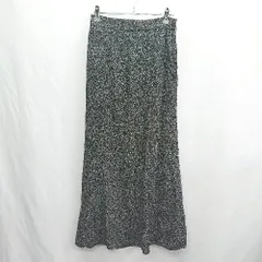 ◇ ◎ Θ mysty woman ミスティウーマン 総柄 ロング フレア スカート サイズF ブラック系 レディース E  【1501160030719】