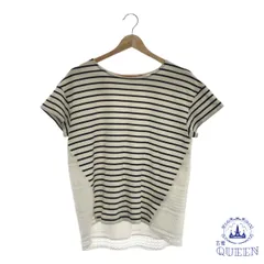 ☆美品☆ MAYSON GREY メイソングレイ トップス カットソー 袖なし ボーダー カジュアル レディース ホワイト ブラック 2 901-9573 送料無料 古着