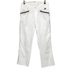 アディダス パンツ 白×黒 無地 サイドライン ストレッチ メンズ 82 ゴルフウェア adidas