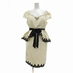 デイジークイーン dazzy Queen タグ付き ドレス ワンピース ひざ丈 ビジュー レース L アイボリー /JS ■GY01