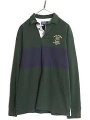 【お得なクーポン配布中!】 90s ポロ ラルフローレン 長袖 ボーダー ラガー シャツ メンズ L 90年代 オールド ラグビーシャツ 長袖シャツ ワンポイント ヘビーウェイト