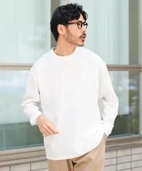 新品 未使用 JIGGYS SHOP(ジギーズショップ)【接触冷感＆UV】プレーティング長袖ルーズＴシャツ 217982 ホワイトのサムネイル