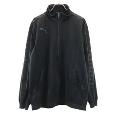 PUMA プーマ 日本製 ストライプ柄 トラックジャケット M ブラック ジャージ メンズ 古着